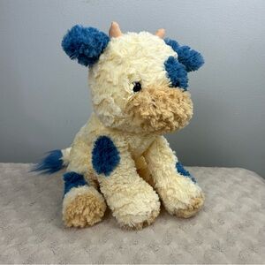 Gund Cozys Cow Plush Stuffed Animal Toy Cream Blue 6064472 Soft Lovey